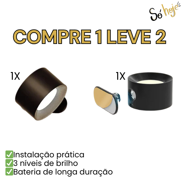 Luminária Led de Parede Rotativa (COMPRE 1 E LEVE 2)